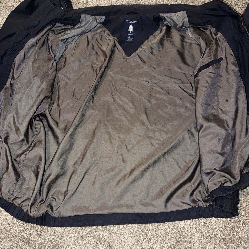 Roundtree & Yorke Men's 4X Navy Blue Full Zip Bomber Jacket Coat Pockets - Picture 4 of 8
